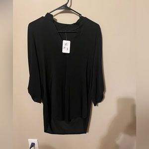 Black silky dress shirt material